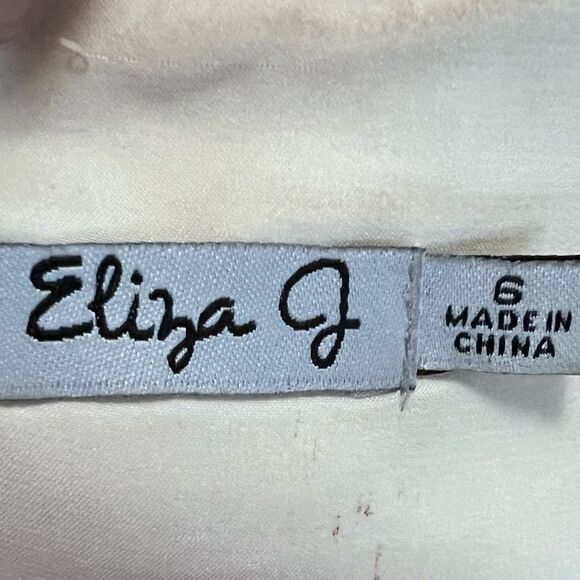 Eliza J Gold Shimmer Vintage Dress With Bow Size 6 - Picture 7 of 11